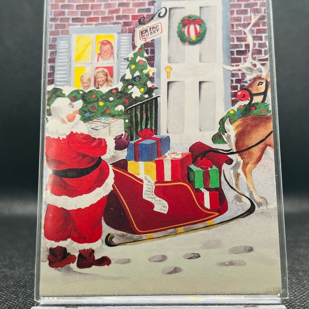 Festive Santa and Reindeer Holiday Card